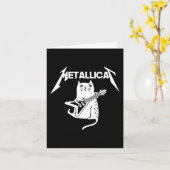 Carte Guitare groupe de rock félin cadeau de Noël amusan (Fleur jaune)