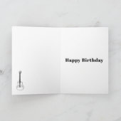 Carte Guitare monochrome Dessin simple Anniversaire (Intérieur)