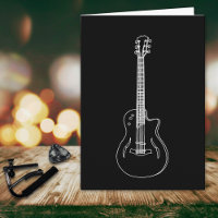 Guitare monochrome Dessin simple Anniversaire