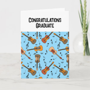 Carte Guitare Music Notes Motif Graduation Card