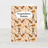 Carte Guitare Music Notes Motif Graduation Card (Devant)
