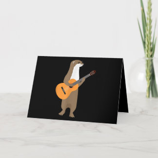 Carte Guitare Otter Animal Kids Guitariste Art Out