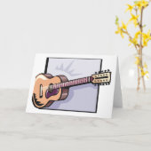 Carte Guitare rétro acoustique à 12 cordes (Fleur jaune)