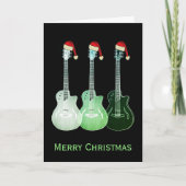 Carte Guitares de Noël Santa Cool (Devant)