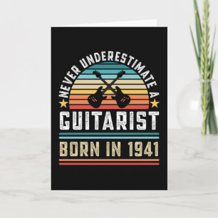 Carte Guitariste né 1941 80e anniversaire Guitare Cadeau