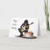 Carte Guitariste Rock Music - Cool Happy Rockin Birthday (Devant)