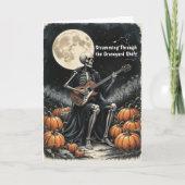 Carte Guitariste squelette sous la pleine lune avec des (Devant)