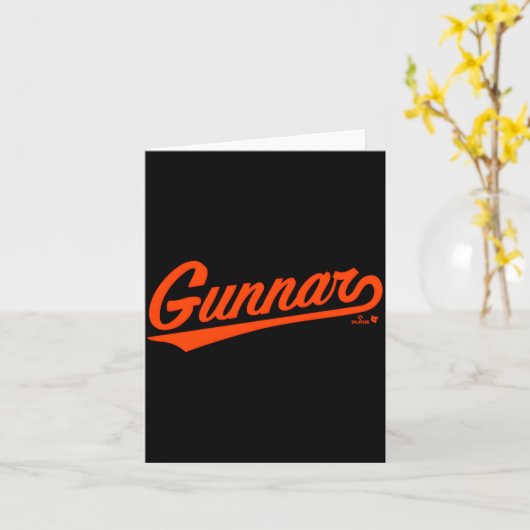 Carte Gunnar Henderson Baltimore Text Baltimore Baseball (Fleur jaune)