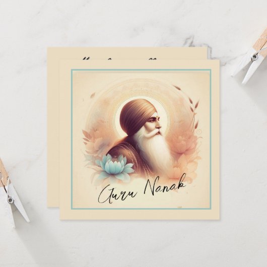 Carte Guru Nanak (Devant/Arrière en situation)