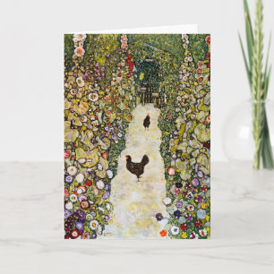 Carte Gustav Klimt - Allée de jardin avec poules