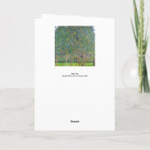 Carte Gustav Klimt - Arbre à poires (Dos)