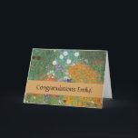 Carte Gustav Klimt Fleur Jardin Cottage Nature<br><div class="desc">Un beau tableau de jardin - c'est un tableau classique de Gustav Klimt,  appelé Cottage Garden,  ou Bauergarten,  1907,  qui est un gros plan d'un jardin fleuri,  un tableau floral coloré.</div>