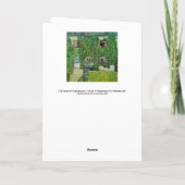 Carte Gustav Klimt - La Maison de Guardaboschi (Dos)