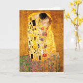 Carte Gustav Klimt "Le Baiser" (Fleur jaune)
