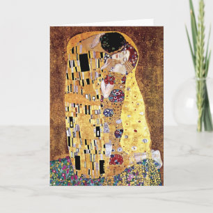 Carte Gustav Klimt - Le baiser - Art Nouveau Vintage