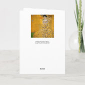 Carte Gustav Klimt - Portrait d'Adele Bloch-Bauer I (Dos)