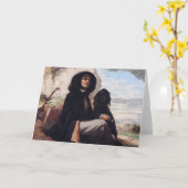 Carte Gustave Courbet - Autoportrait avec un chien noir (Fleur jaune)
