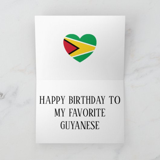 Carte Guyana Drapeau patriotique Anniversaire (Intérieur)