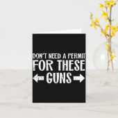 Carte Gym Dont Need Permit For These Guns Funny Workout  (Fleur jaune)