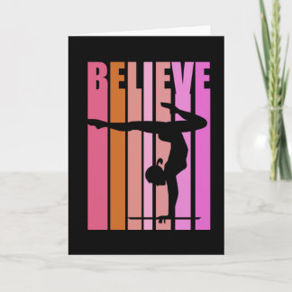 Carte Gym Gymnastique Filles Tête à l'envers Rose