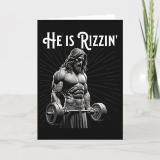 Carte Gym Lifting Ripped Muscles He Is Rizzin Jesus Weig