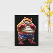 Carte Gymnase De Boxe Chat Avec Gants De Boxe Et (Fleur jaune)