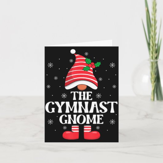Carte Gymnast Gnome Christmas Family Matching Group Funn (Devant)