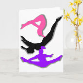 Carte Gymnaste Trampoline (Fleur jaune)