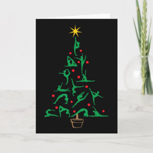 Carte Gymnastique de Noël Yoga Sapin de Noël