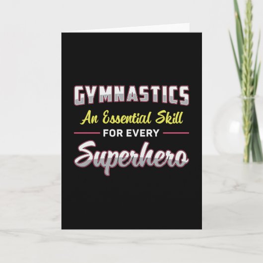 Carte Gymnastique Superhero Acrobat Bars Beam Gymnast (Devant)