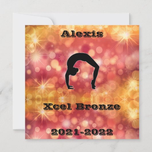 Carte Gymnastique Xcel Bronze (Devant)