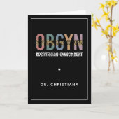 Carte Gynécologue obstétricien OBGYN personnalisé (Fleur jaune)