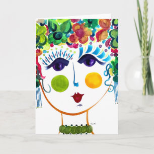 Carte Gypsy Garden Girl Automne - Note Card