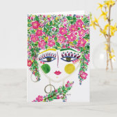 Carte Gypsy Garden Girl Cherry Blossom - Note Card (Fleur jaune)