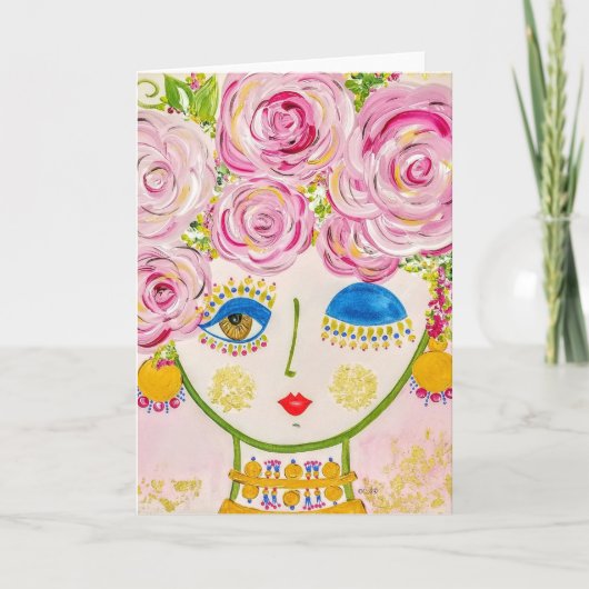 Carte Gypsy Garden Girl Glow - Note Card (Devant)