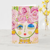 Carte Gypsy Garden Girl Glow - Note Card (Fleur jaune)