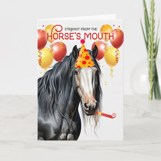 Carte Gypsy Vanner Piebald Cheval Drôle Anniversaire (Devant)
