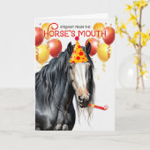 Carte Gypsy Vanner Piebald Cheval Drôle Anniversaire (Fleur jaune)