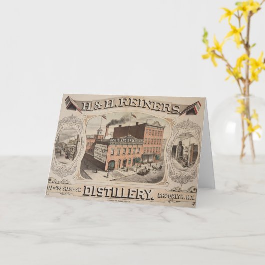 Carte H. & H. Reiners Distillery Building À Brooklyn, Ny (Fleur jaune)