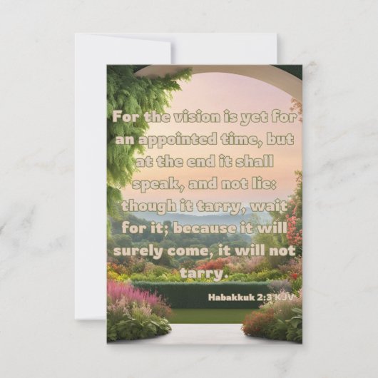 Carte Habakkuk 2:3 KJV Bible Verse Pic Grey Card (Devant)