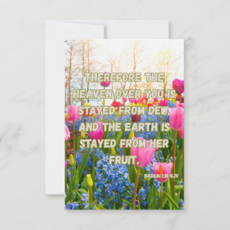 Carte Haggai 1:10 KJV Bible Verse Christian Devotion Pic