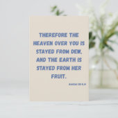 Carte Haggai 1:10 KJV Bible Verse Dévotion chrétienne (Debout devant)