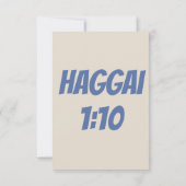 Carte Haggai 1:10 KJV Bible Verse Dévotion chrétienne (Dos)