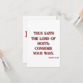 Carte Haggai 1:7 KJV Bible Verse Écriture Chrétienne (Devant/Arrière en situation)