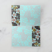 CARTE HAIKU/BLACK WHITE PINK BLUE SPRING FLOWERS (Intérieur)