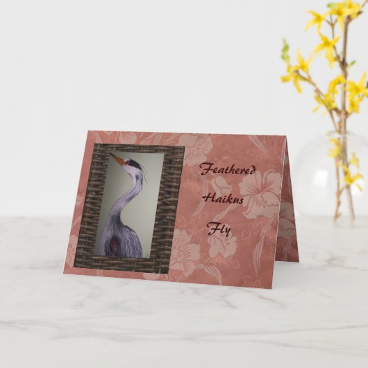 Carte Haiku cranes (Fleur jaune)