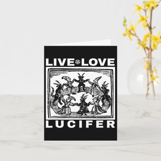 Carte Hail Satan Live Love Lucifer Avec Danser Démons O (Fleur jaune)