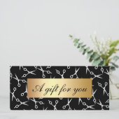 Carte Hair Stylist Ciseaux Gold Étiquette Certificats ca (Debout devant)