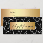 Carte Hair Stylist Ciseaux Gold Étiquette Certificats ca (Devant / Derrière)