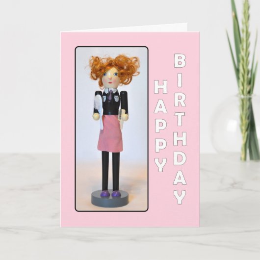 Carte Hair Stylist Nutcracker Joyeux Anniversaire (Devant)